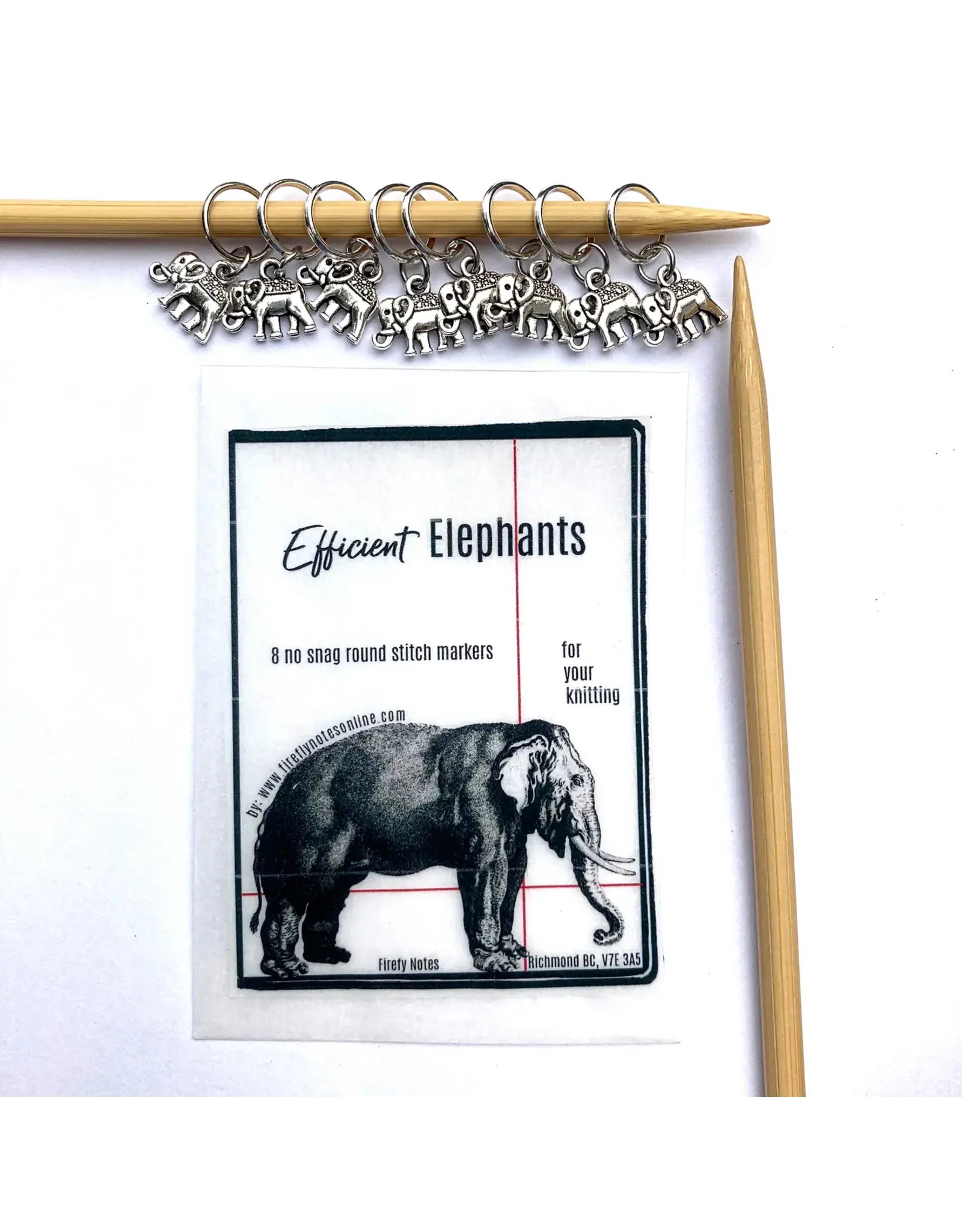 Firefly Notes Elephant stitch markers - Ring- Firefly Notes