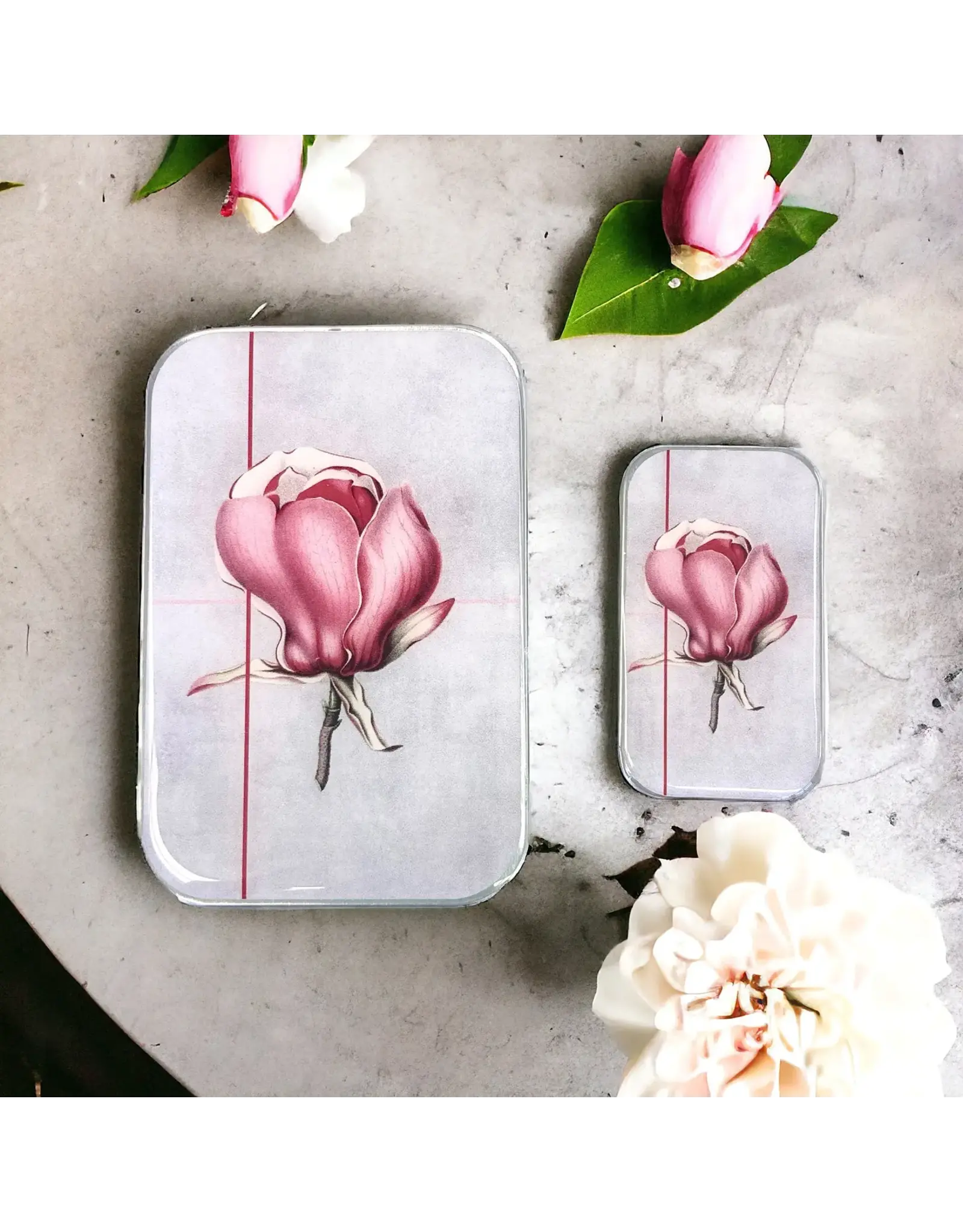 Firefly Notes Pink Magnolia notions tin - Large - Firefly Notes Tins