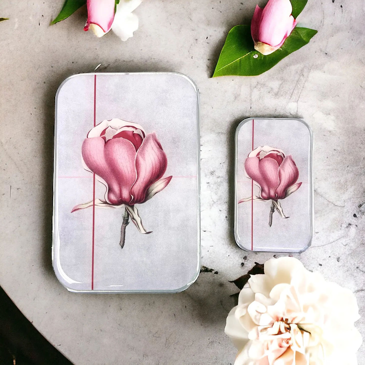 Firefly Notes Pink Magnolia notions tin - Large - Firefly Notes Tins ...