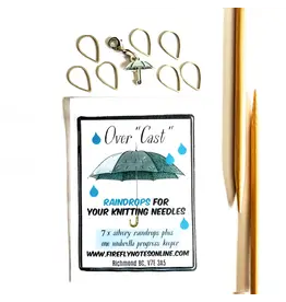 Firefly Notes Raindrop stitch markers and Umbrella progress keeper - Firefly Notes