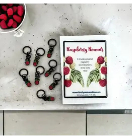 Firefly Notes Raspberry stitch markers - Ring- Firefly Notes