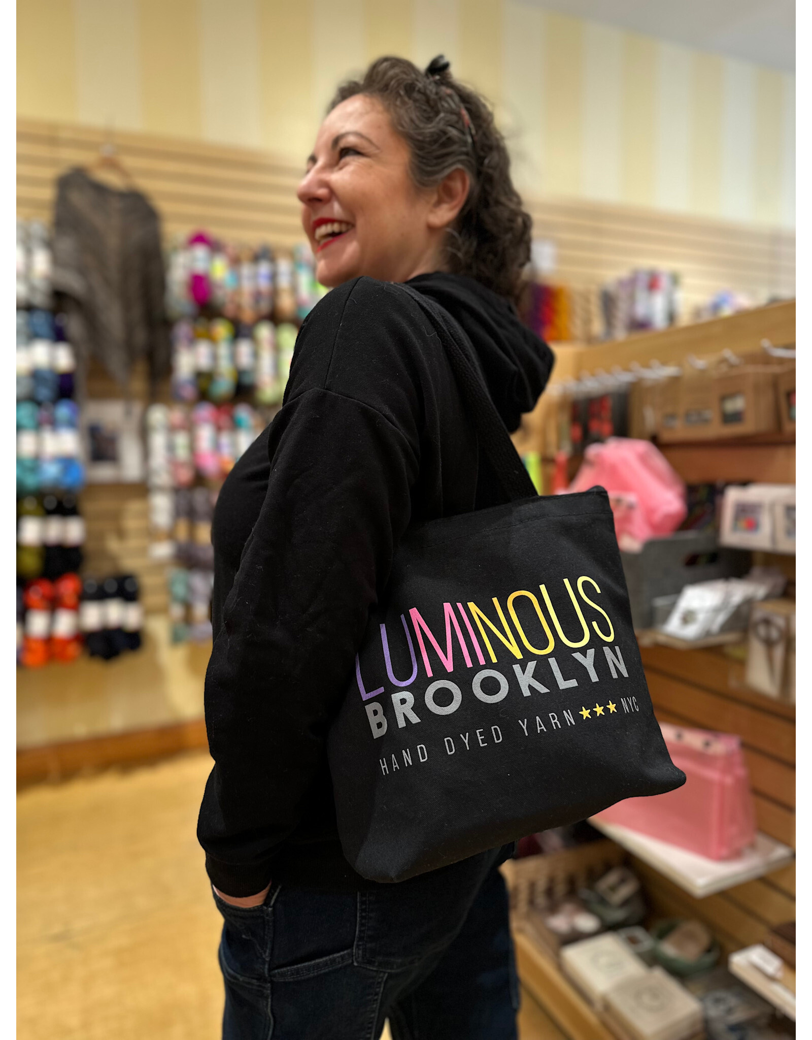 Argyle Luminous Brooklyn black zipper project bag