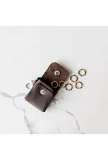 Thread and Maple Leather Stitch Markers Case - Chocolate - Thread and Maple