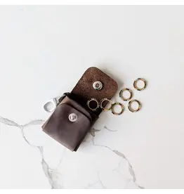 Thread and Maple Leather Stitch Markers Case - Chocolate - Thread and Maple