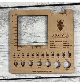 Argyle Large Needle Gauge/WPI/2" window Ruler by Katrinkles
