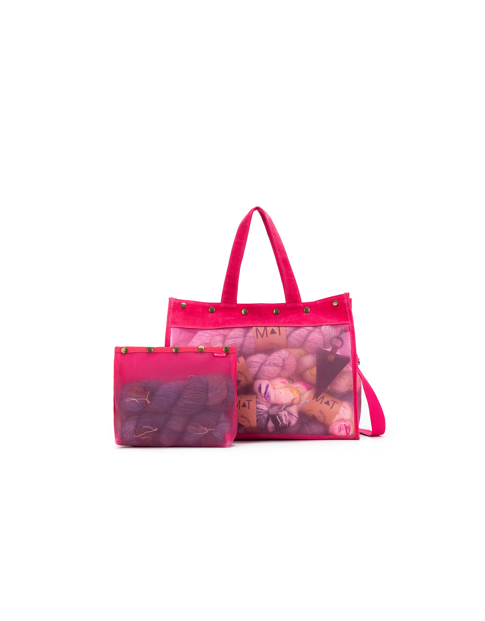 Della Q Limited Edition Maker's Mesh Tote Vivid Rose
