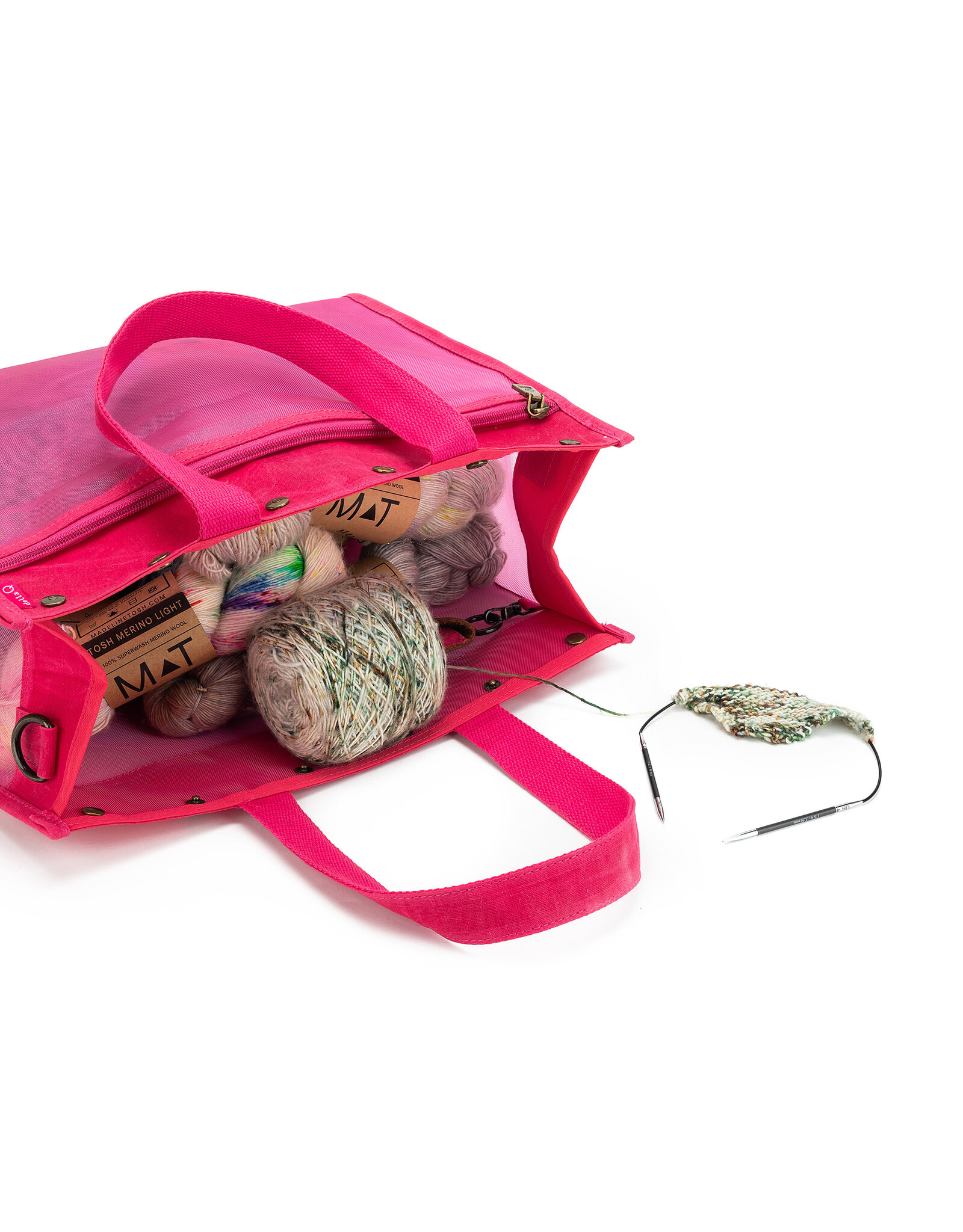 Della Q Limited Edition Maker's Mesh Tote Vivid Rose