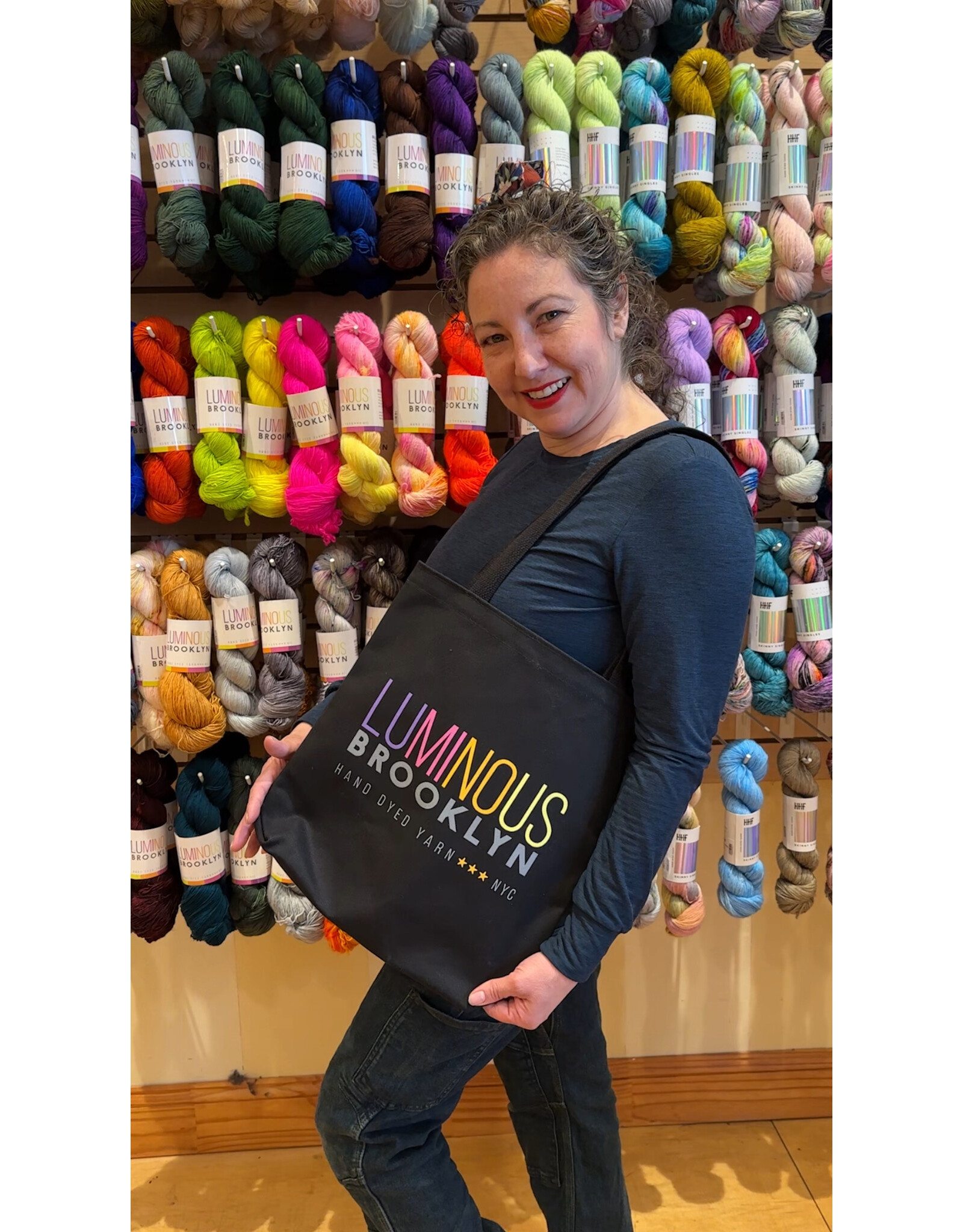 Argyle Luminous Brooklyn black tote bag