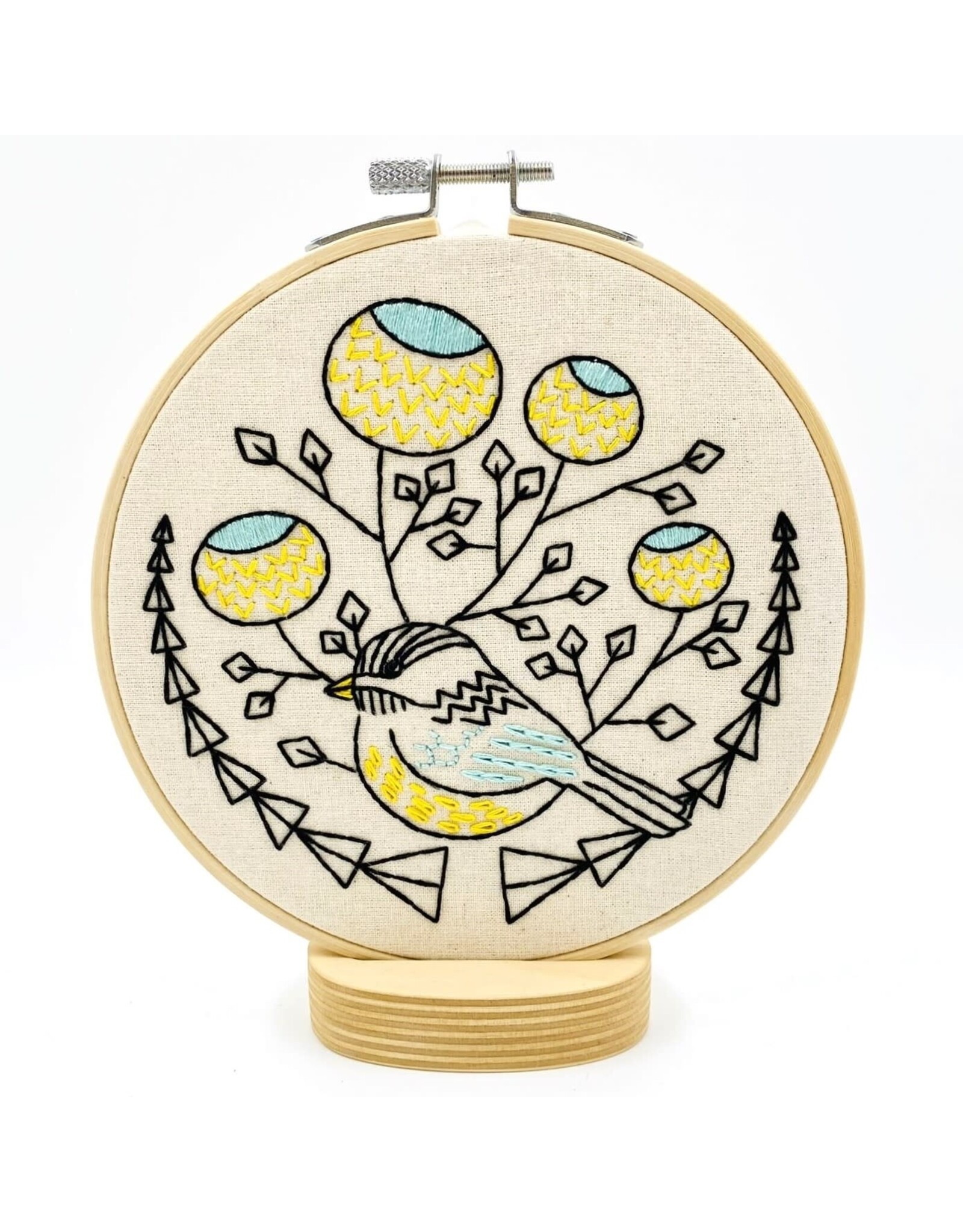 Hook, Line and Tinker Chickadee Complete Embroidery Kit - Hook, Line and Tinker