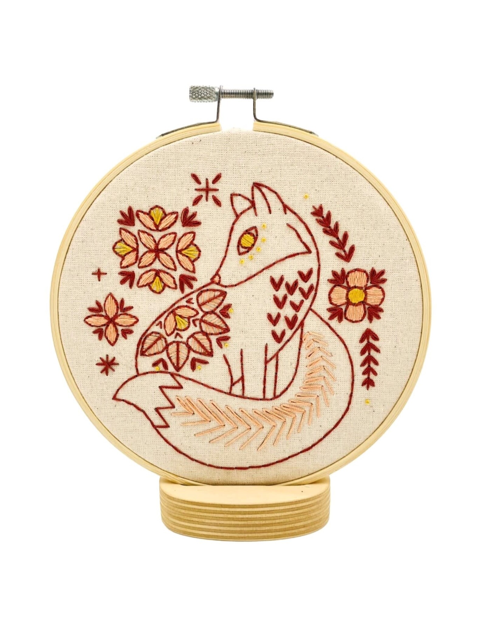 Hook, Line and Tinker Folk Fox Complete Embroidery Kit - Hook, Line and Tinker