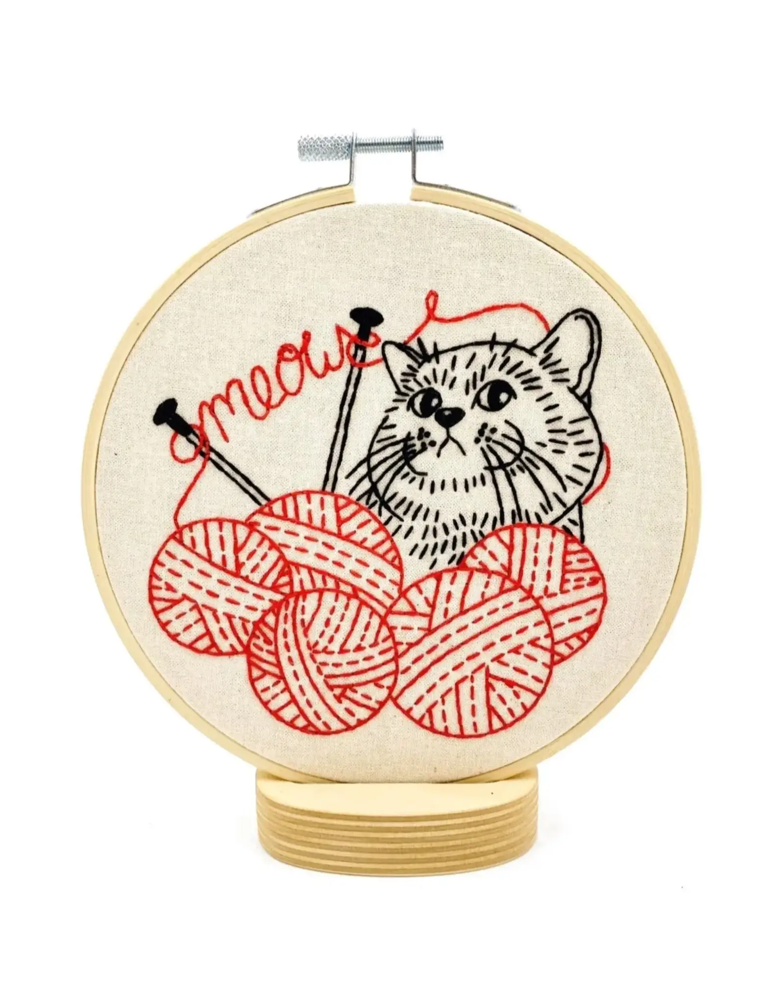 Hook, Line and Tinker Kitten with Knitting Complete Embroidery Kit - Hook, Line and Tinker