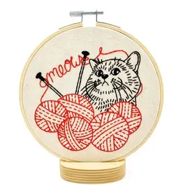 Hook, Line and Tinker Kitten with Knitting Complete Embroidery Kit - Hook, Line and Tinker