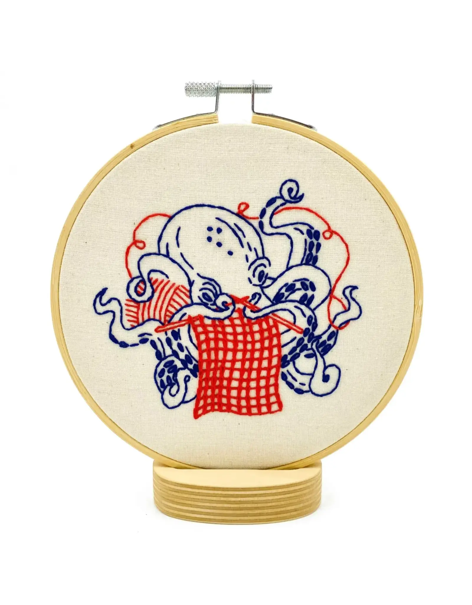 Hook, Line and Tinker Knitting Octopus Complete Embroidery Kit - Hook, Line and Tinker