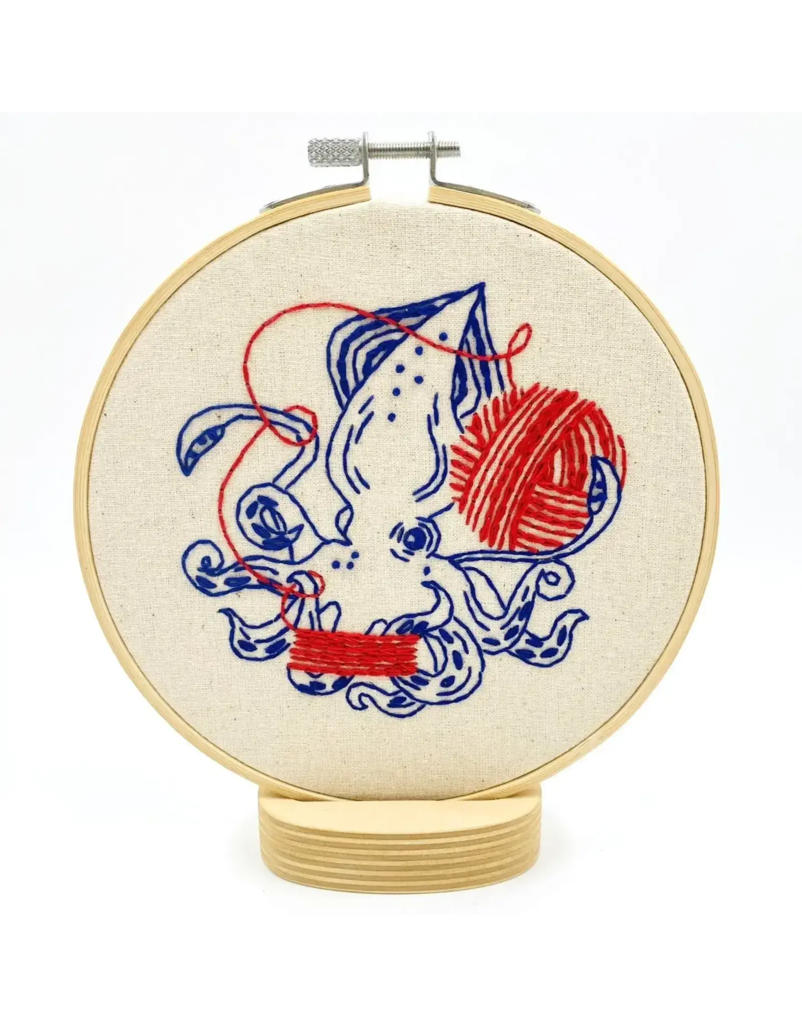 Hook, Line and Tinker Squid Balling Yarn Complete Embroidery Kit - Hook, Line and Tinker