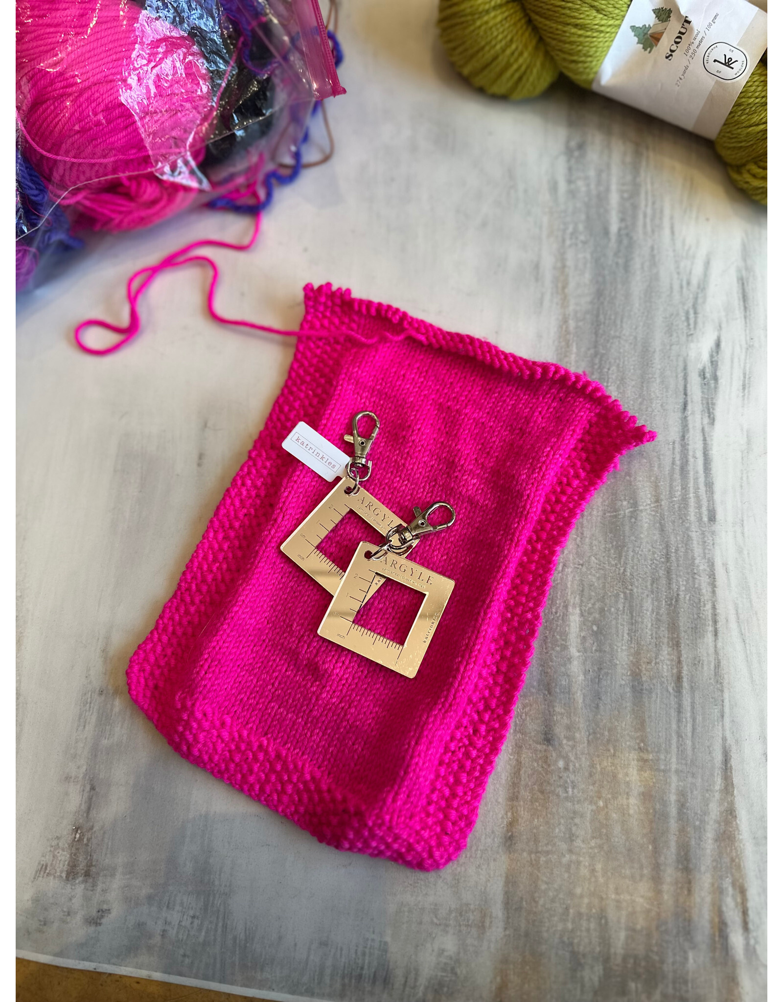 Argyle 1 inch Keychain by Katrinkles - Rose Gold