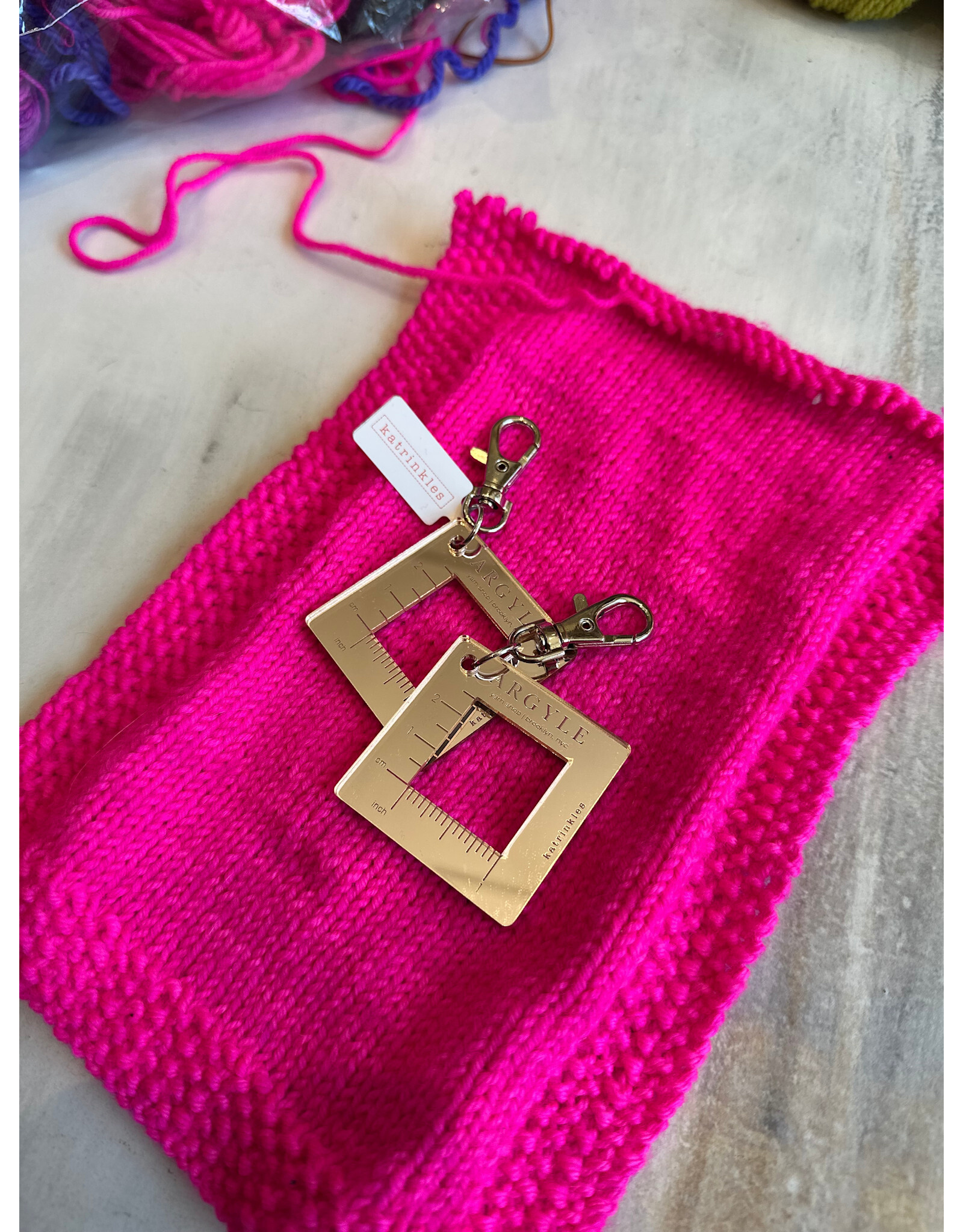 Argyle 1 inch Keychain by Katrinkles - Rose Gold