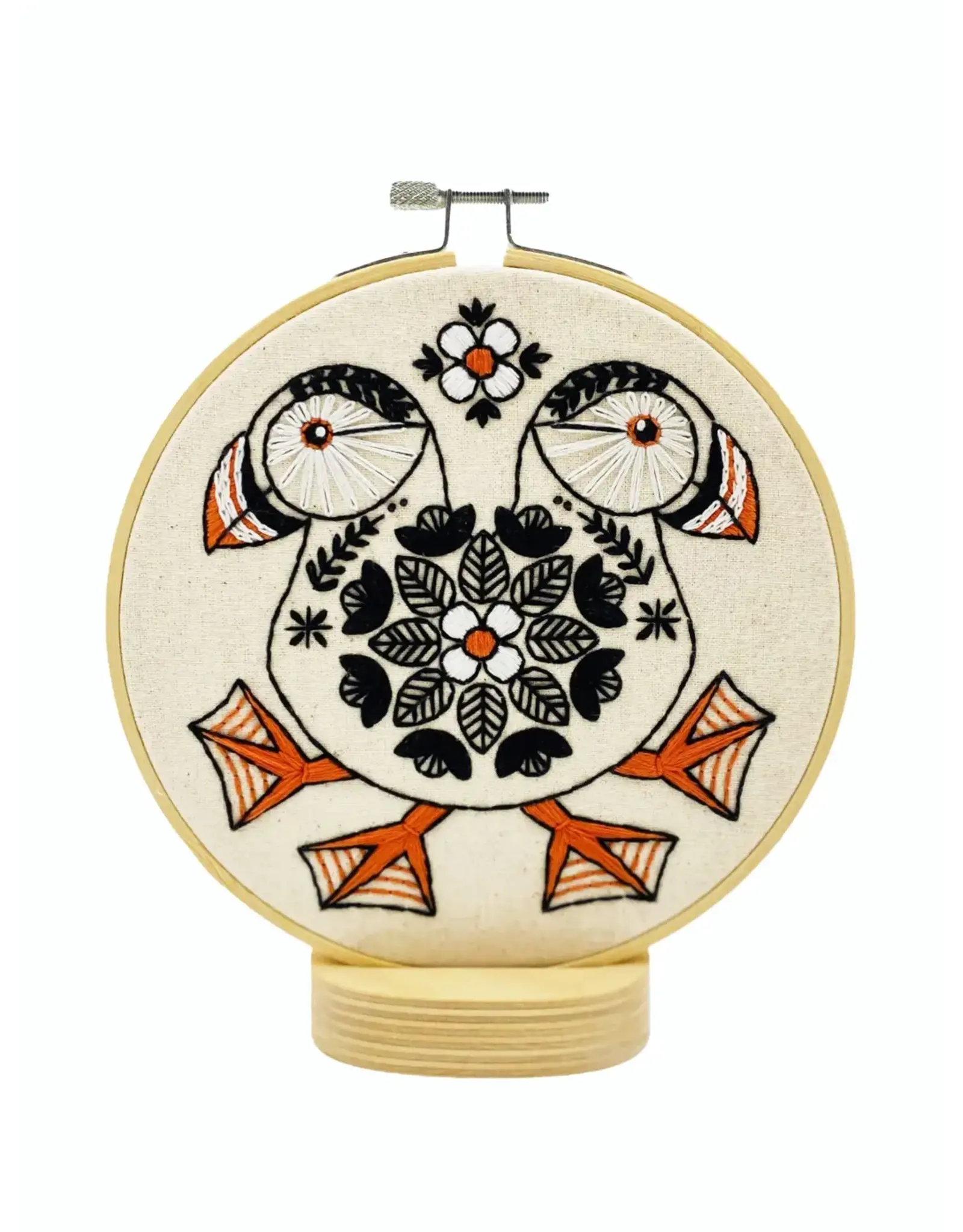 Hook, Line and Tinker Puffin Complete Embroidery Kit - Hook, Line and Tinker