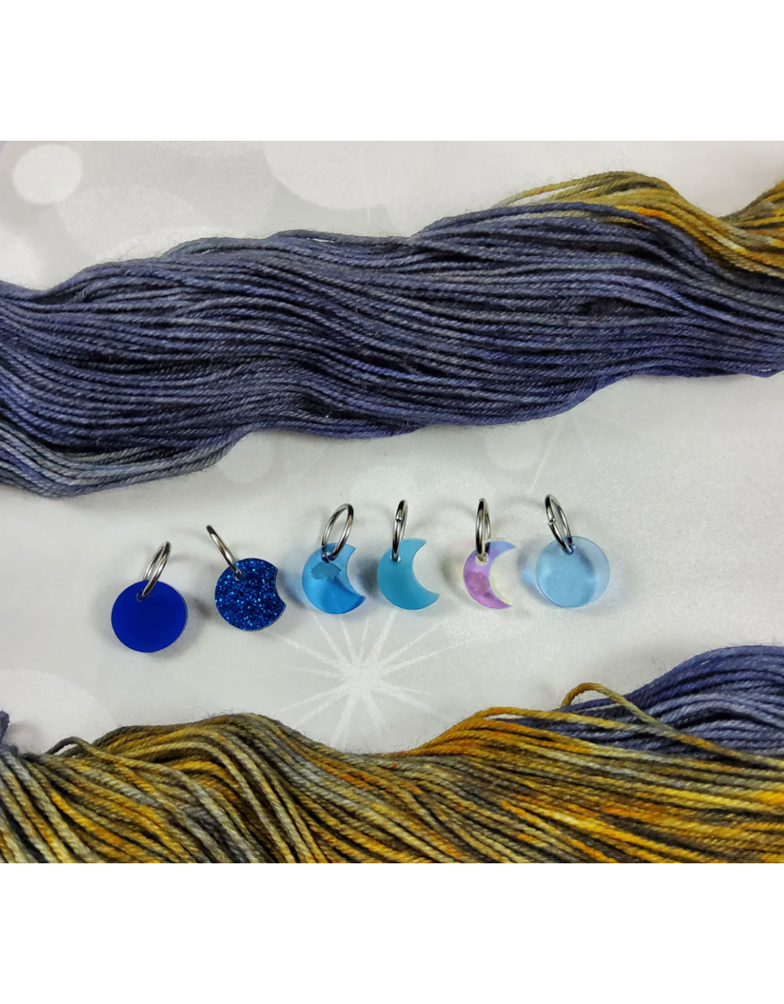 Stitch Markers - Moon Phases Ring Set by Katrinkles