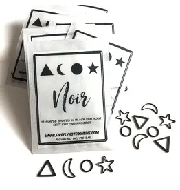 Firefly Notes Noir Black stitch markers with Pin - Ring - Firefly Notes