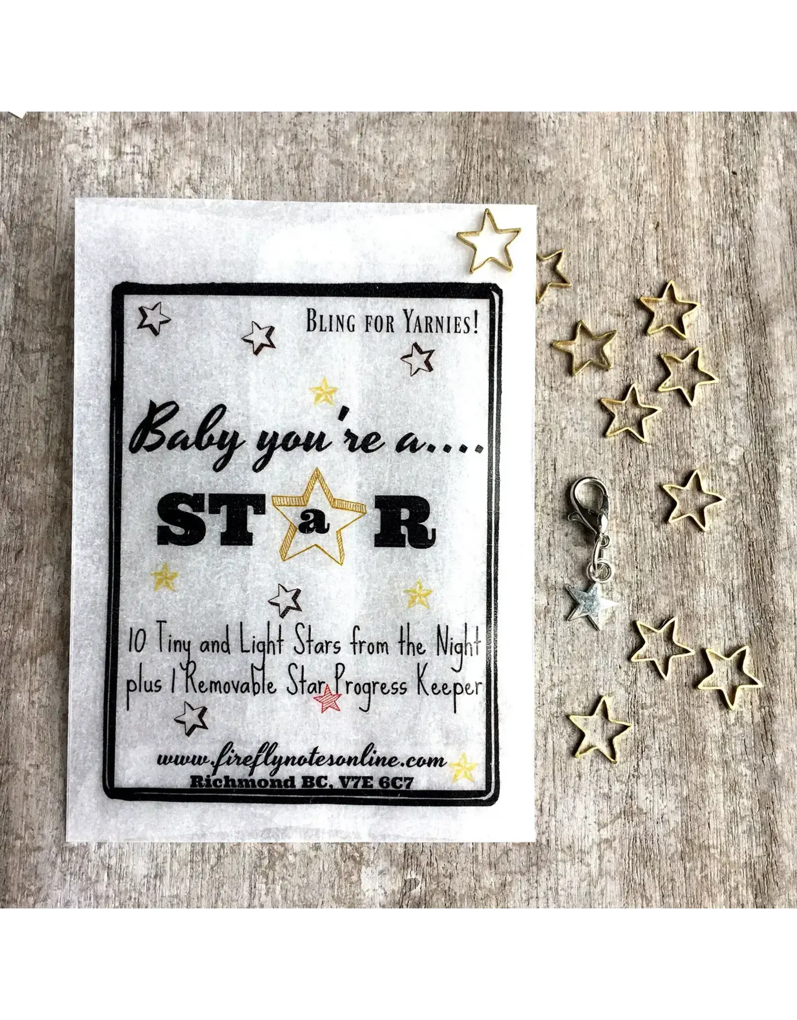 Firefly Notes Star stitch markers with Pin - Ring - Firefly Notes