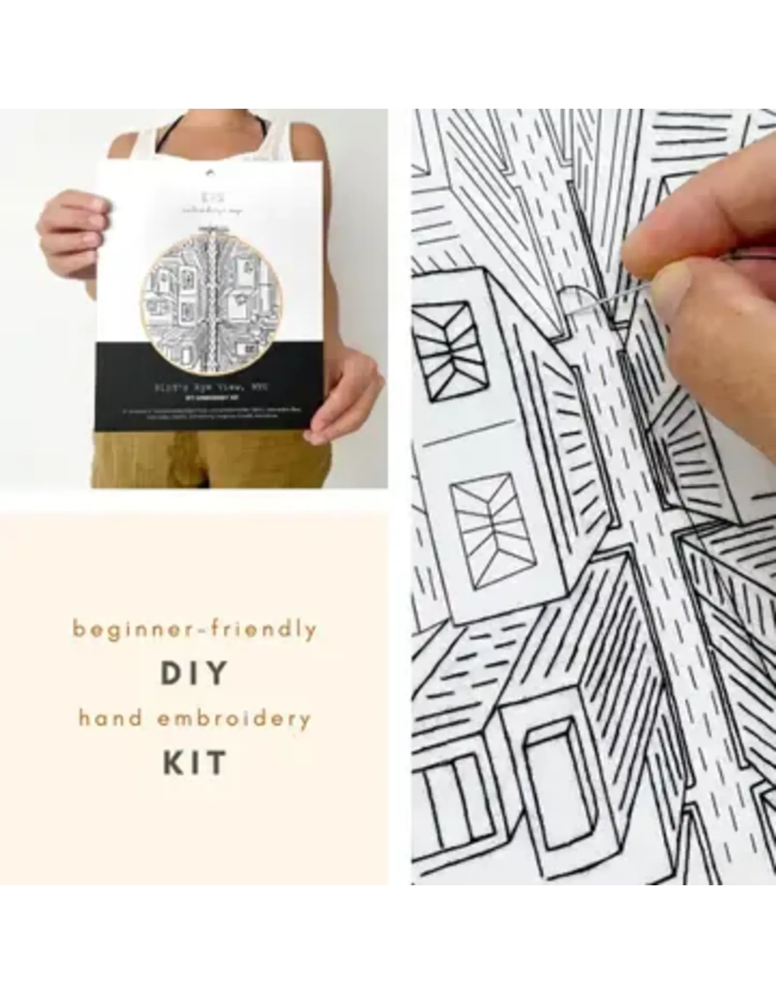 Embroidery & Sage Bird's Eye View NYC - Complete Embroidery Kit - Embroidery & Sage