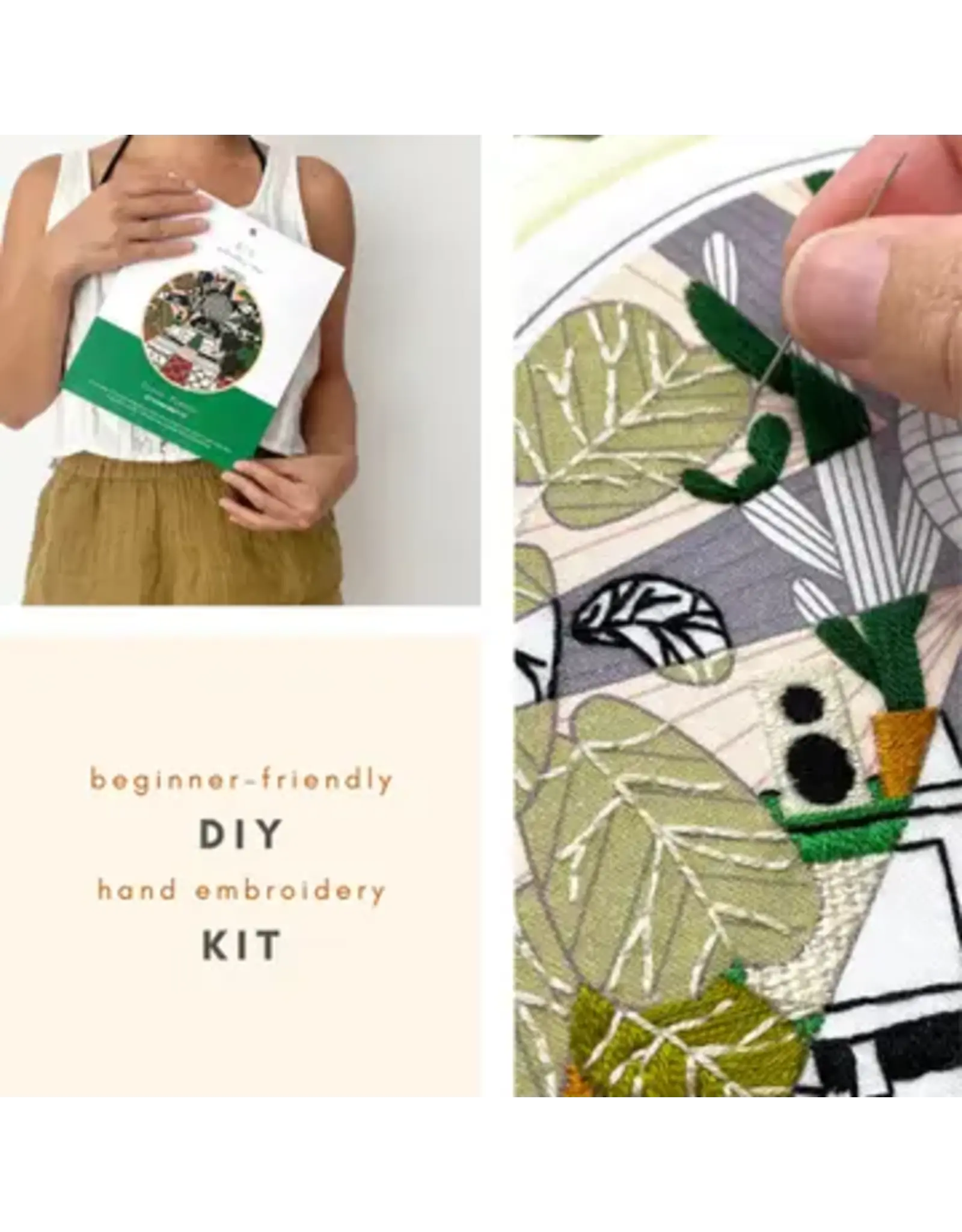 Embroidery & Sage Disco Plants - Complete Embroidery Kit - Embroidery & Sage
