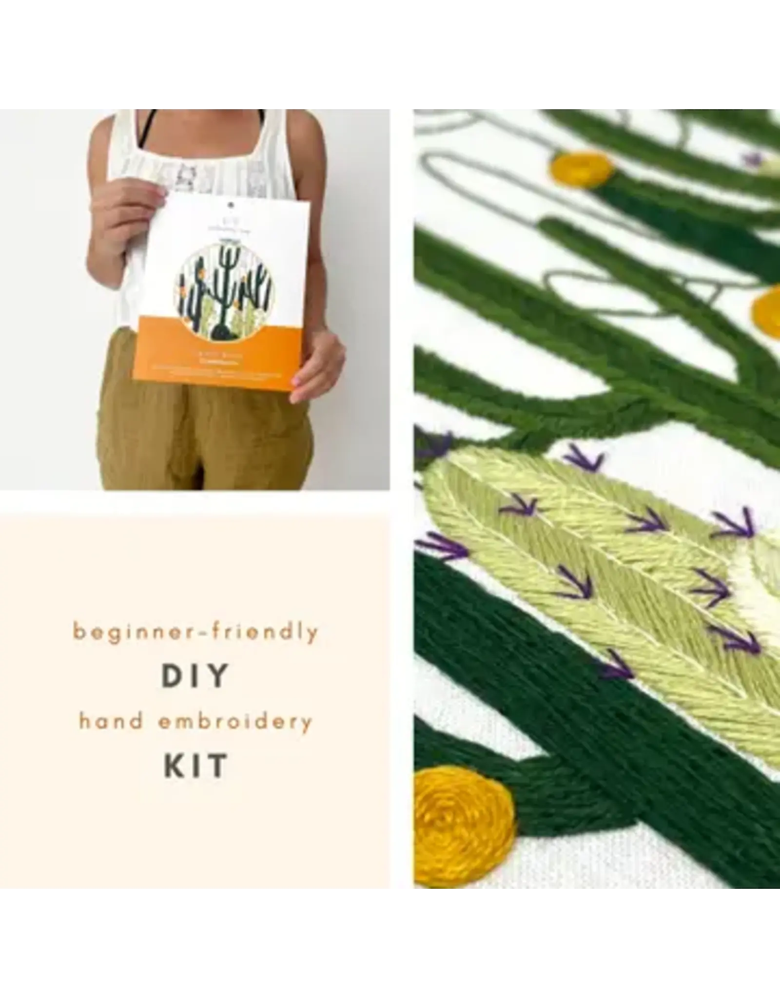 Embroidery & Sage Cactus Bloom - Complete Embroidery Kit - Embroidery & Sage