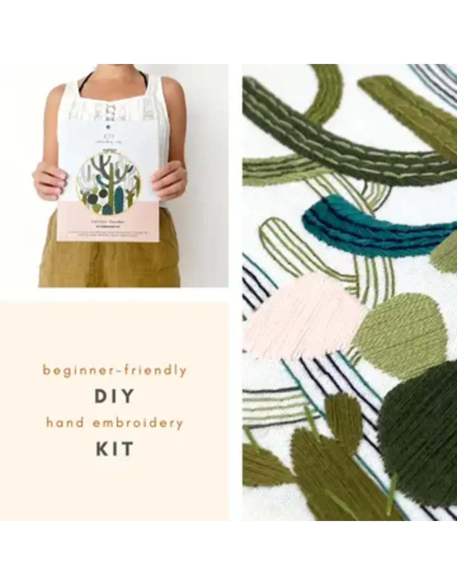 Embroidery & Sage Cactus Garden - Complete Embroidery Kit - Embroidery & Sage