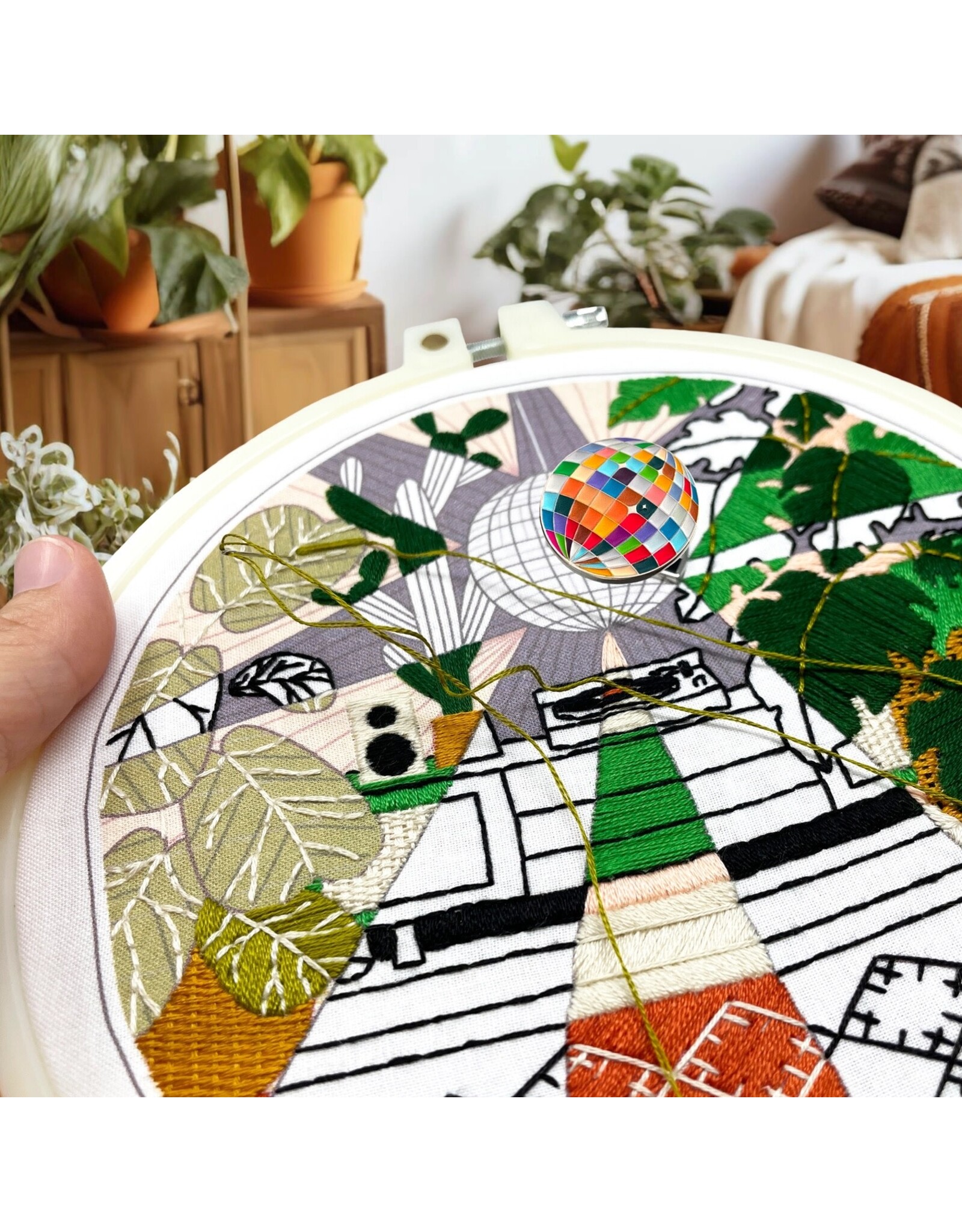Embroidery & Sage Disco Ball Magnetic Needle Minder - Embroidery and Sage