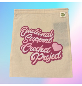 Comma Craft Co Emotional Support Crochet Project drawstring project bag