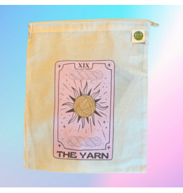 Comma Craft Co Yarn Tarot Sun Card drawstring project bag