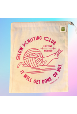 Comma Craft Co Slow Knitting Club drawstring project bag