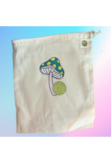 Comma Craft Co Yarn Mushroom drawstring project bag