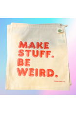Comma Craft Co Make Stuff Be Weird (orange) drawstring project bag