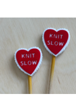 Comma Craft Co Stitch Stoppers - "Knit Slow" Hearts - Comma Craft Co.