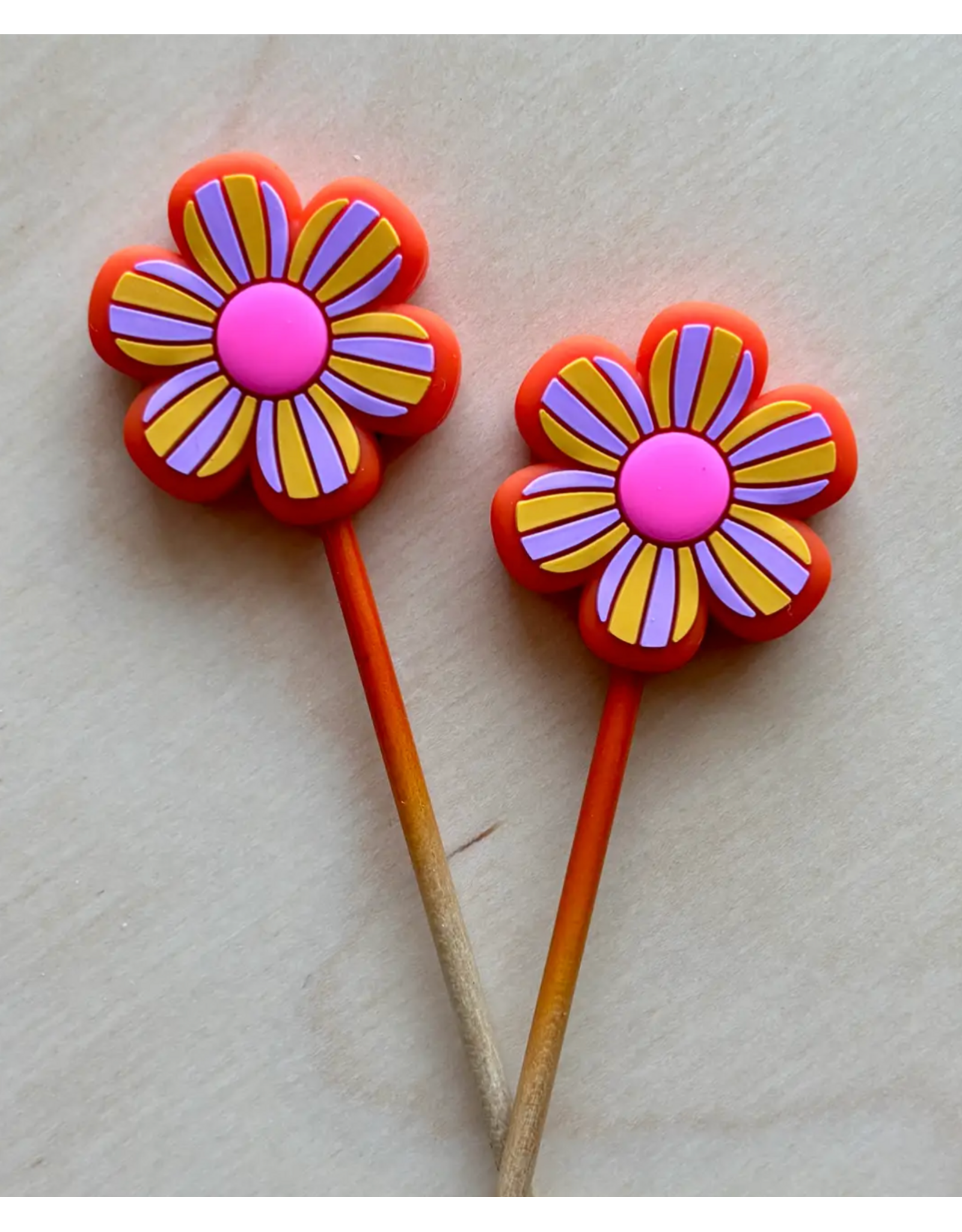 Comma Craft Co Stitch Stoppers - Retro Orange Flowers