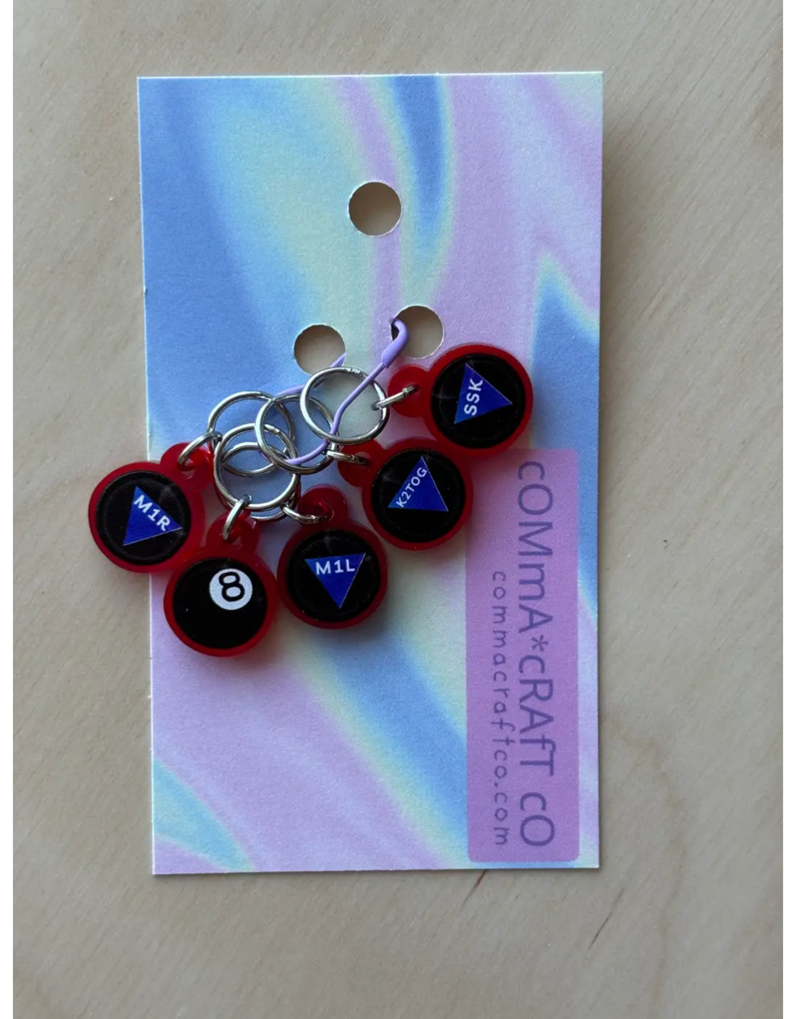 Comma Craft Co Stitch Markers - Magic 8 Ball - Comma Craft Co.