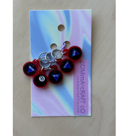 Comma Craft Co Stitch Markers - Magic 8 Ball - Comma Craft Co.