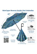 RainCaper Monet Water Lilies reverse inverted umbrella – Hands-free, windproof design