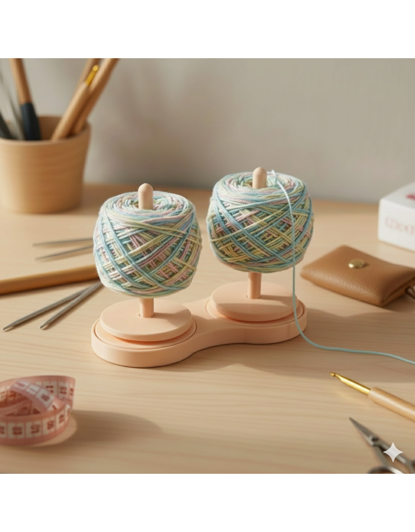 Double Yarn Holder (Peacock Blue) - Loops and Layers