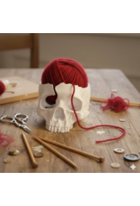 Skull Yarn Bowl (Bone White) - Loops and Layers
