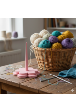 Yarn Spinner with Flower Base (Light Pink)- Loops and Layers
