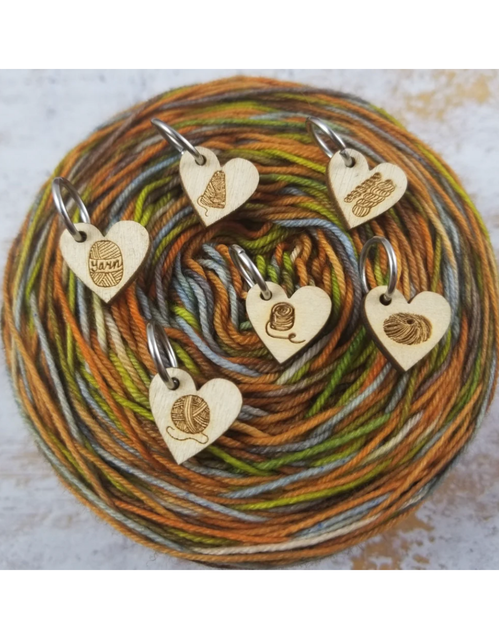 Stitch Markers - Yarn Love Ring set by Katrinkles