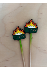 Comma Craft Co Stitch Stoppers - Green Dumpster Fire - Comma Craft Co.