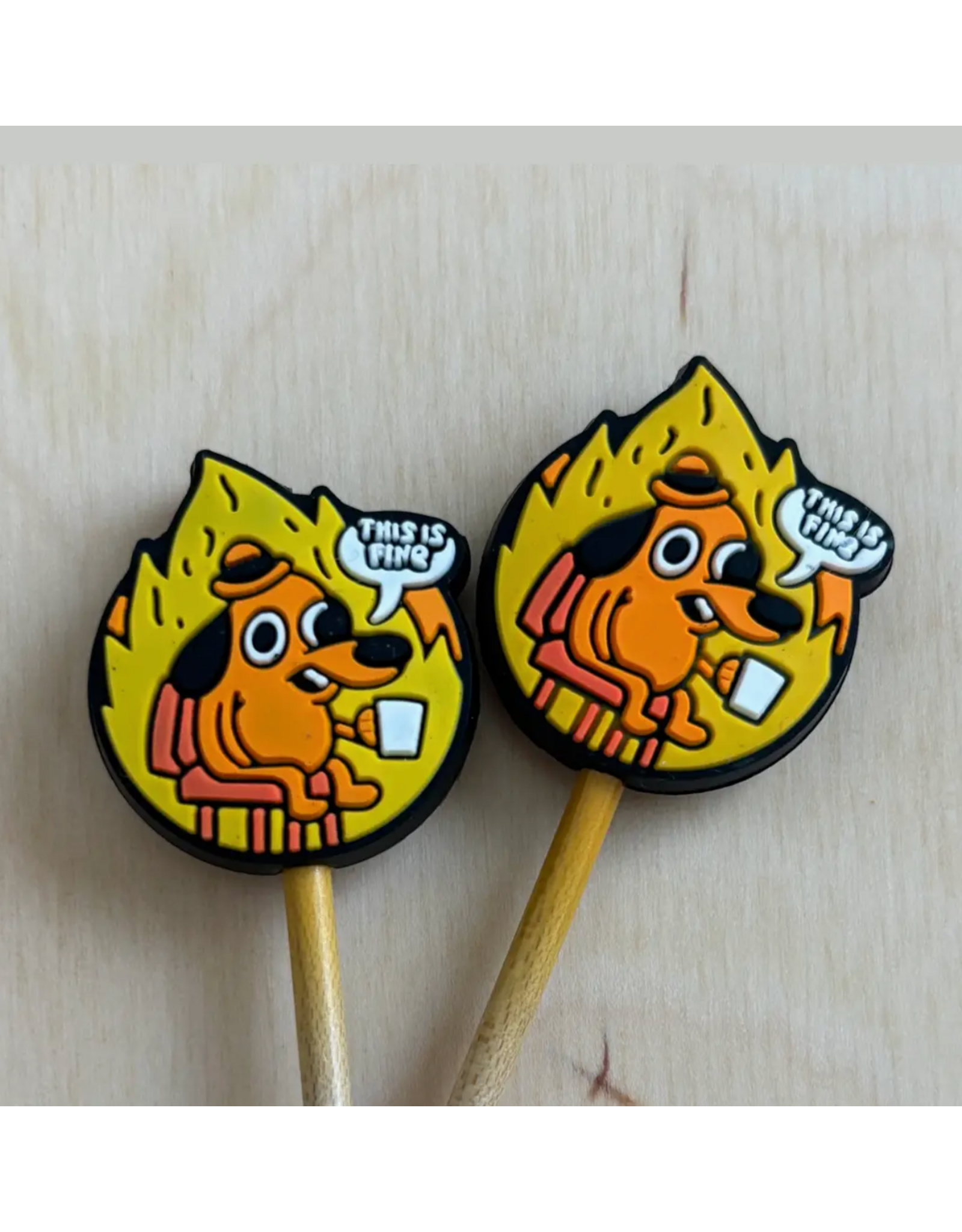 Comma Craft Co Stitch Stoppers - "This Is Fine" Meme - Comma Craft Co.