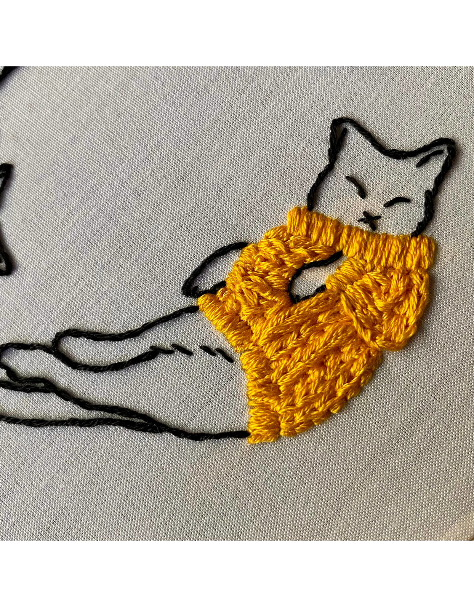 Stitches By Tiff Cozy Sweater Kitties - Craft Diy Embroidery Kit - Stitches By Tiff
