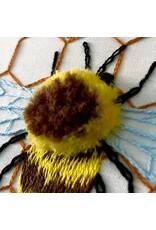 Stitches By Tiff Fuzzy Bumblebee - Craft Diy Embroidery Kit - Stitches By Tiff