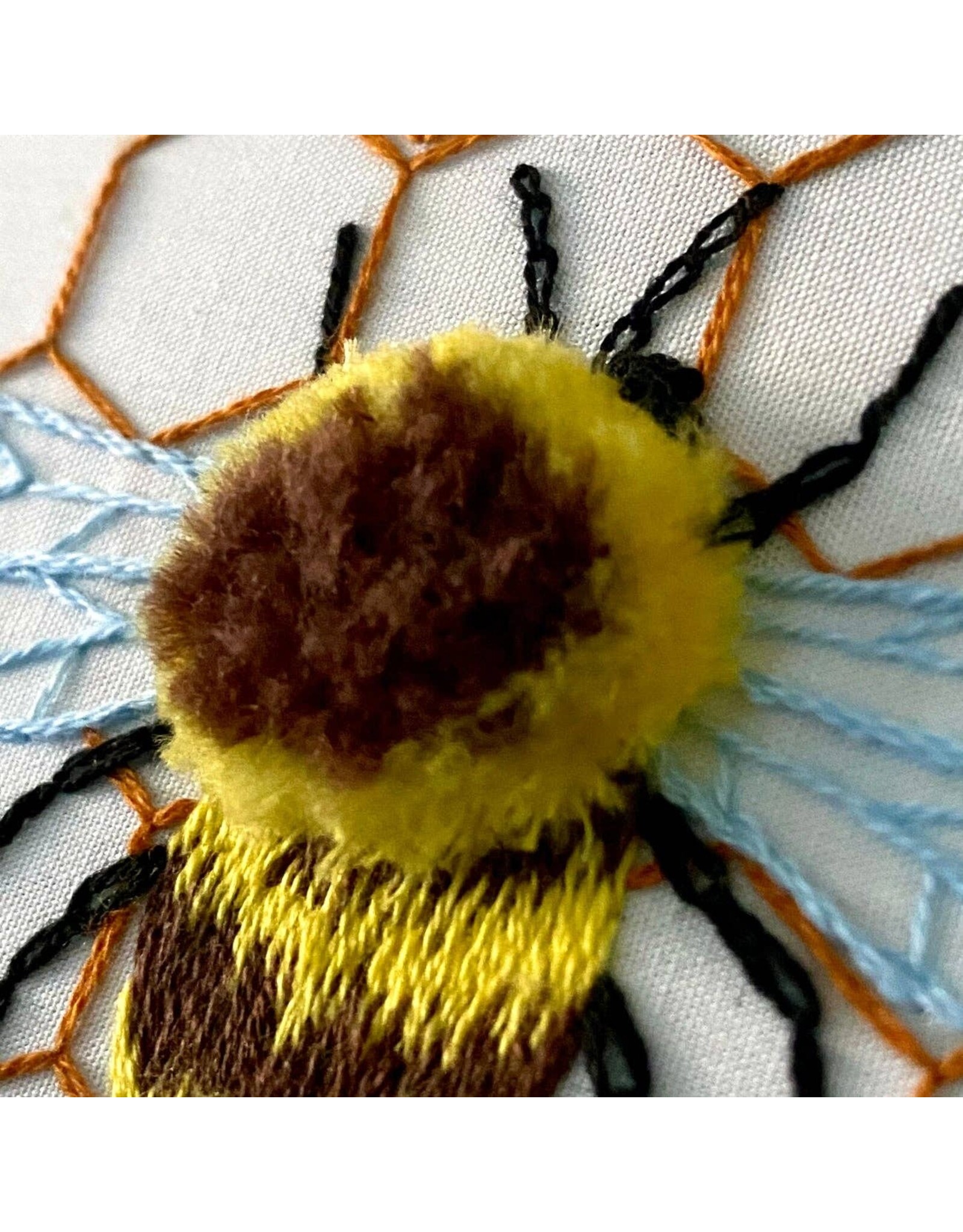 Stitches By Tiff Fuzzy Bumblebee - Craft Diy Embroidery Kit - Stitches By Tiff