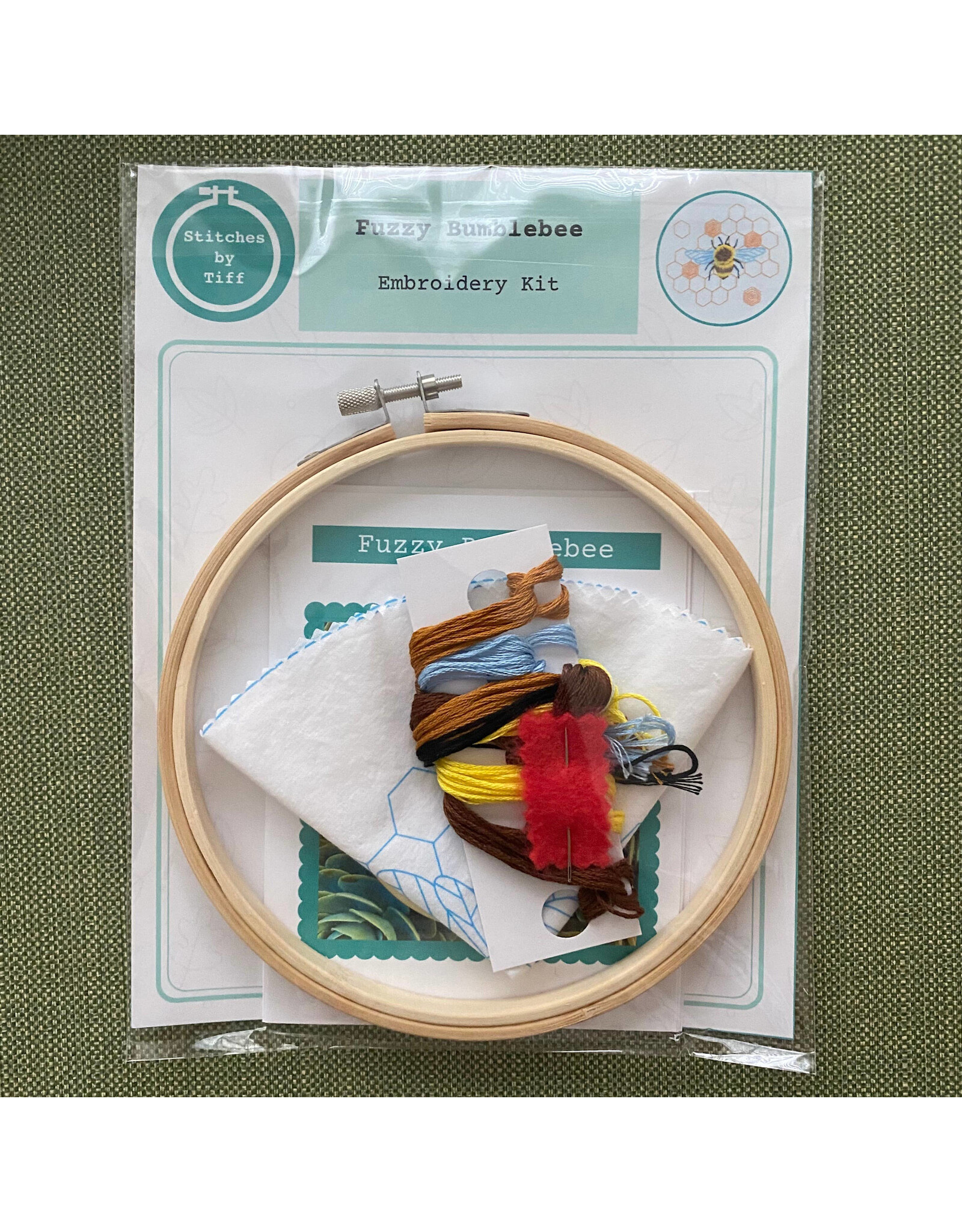 Stitches By Tiff Fuzzy Bumblebee - Craft Diy Embroidery Kit - Stitches By Tiff