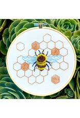 Stitches By Tiff Fuzzy Bumblebee - Craft Diy Embroidery Kit - Stitches By Tiff